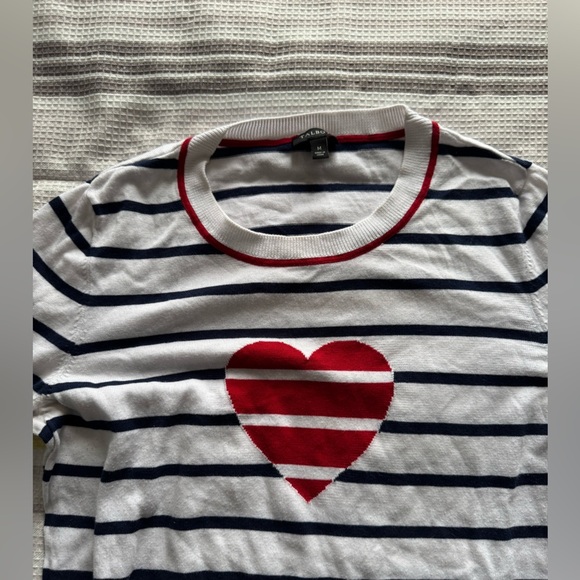 Women’s Striped long sleeve heart sweater - Picture 4 of 6